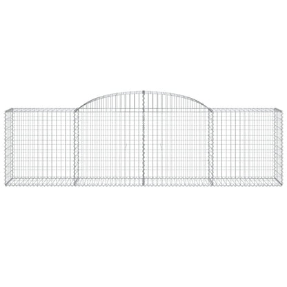 Cestos gabião arqueados 4 pcs 300x50x80/100cm ferro galvanizado