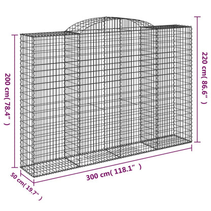 Cestos gabião arqueados 2pcs 300x50x200/220cm ferro galvanizado