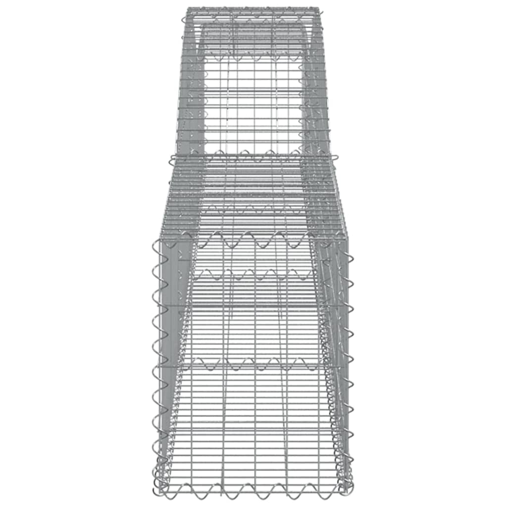 Cestos gabião arqueados 3 pcs 400x30x40/60 cm ferro galvanizado