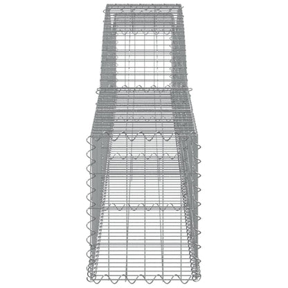 Cestos gabião arqueados 3 pcs 400x30x40/60 cm ferro galvanizado