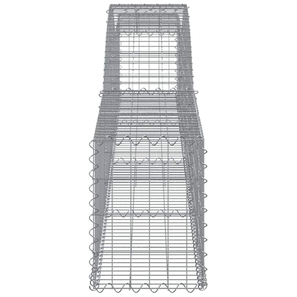 Cestos gabião arqueados 4 pcs 400x30x40/60 cm ferro galvanizado