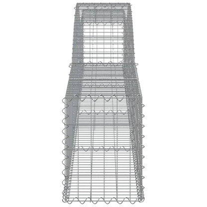 Cestos gabião arqueados 4 pcs 400x30x40/60 cm ferro galvanizado