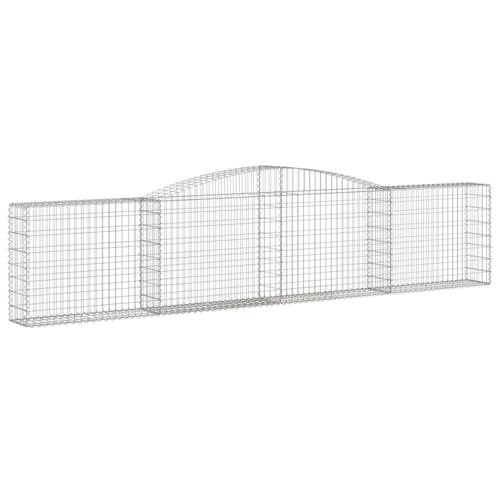 Cestos gabião arqueados 4 pcs 400x30x80/100cm ferro galvanizado