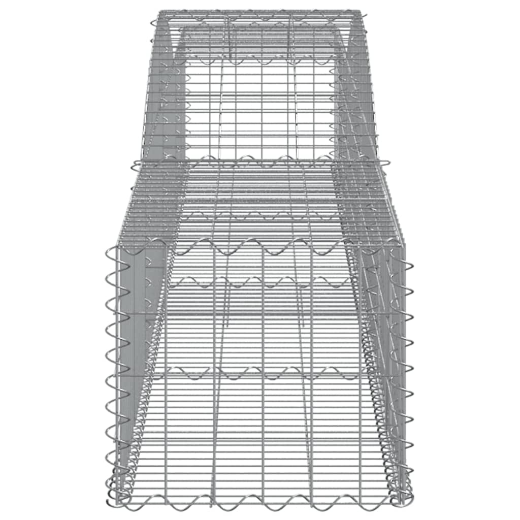 Cestos gabião arqueados 3 pcs 400x50x40/60 cm ferro galvanizado