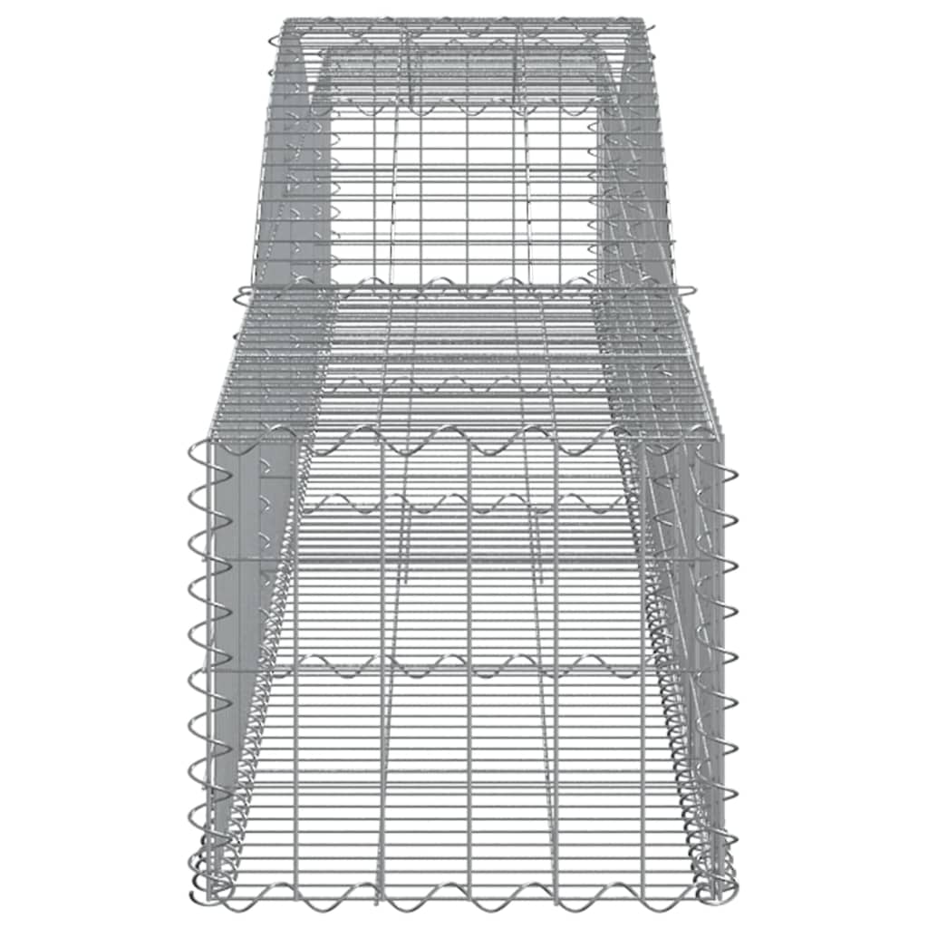 Cestos gabião arqueados 4 pcs 400x50x40/60 cm ferro galvanizado