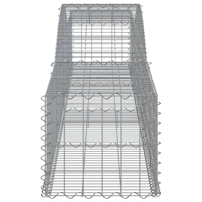 Cestos gabião arqueados 4 pcs 400x50x40/60 cm ferro galvanizado