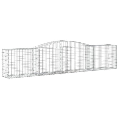 Cestos gabião arqueados 4 pcs 400x50x80/100cm ferro galvanizado