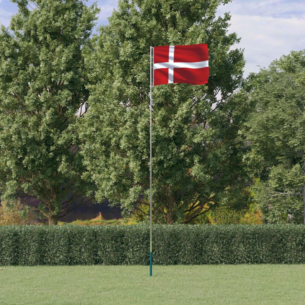 Bandeira da Dinamarca e mastro 5,55 m alumínio