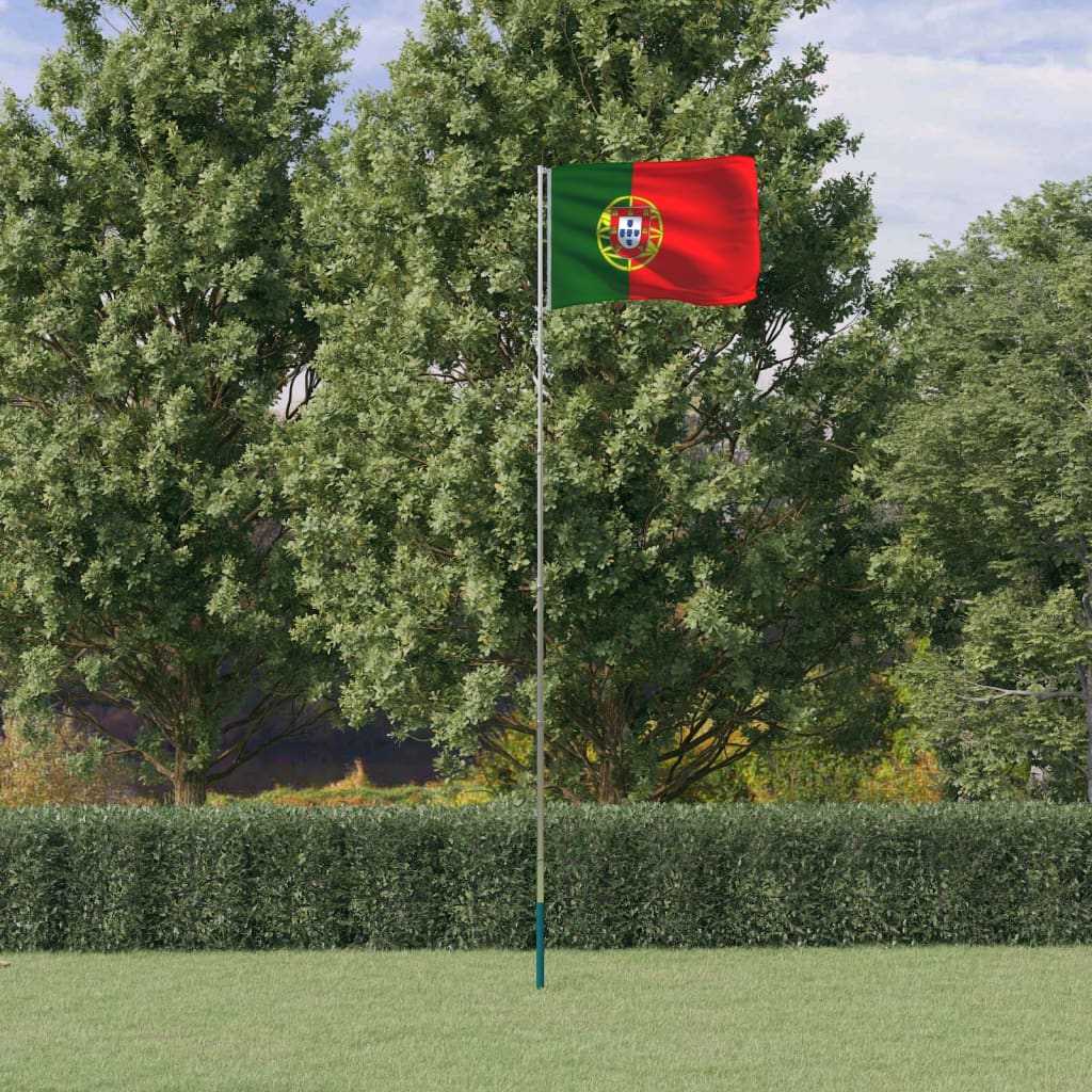 Bandeira de Portugal e mastro 5,55 m alumínio