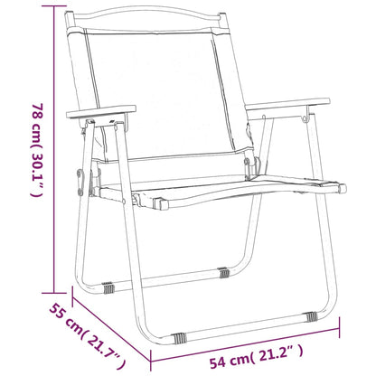 Cadeiras de campismo 2 pcs 54x55x78 cm tecido oxford bege