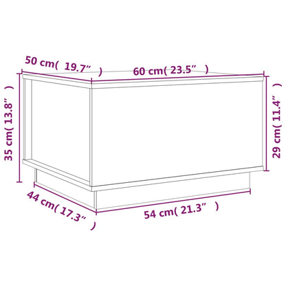 Mesa de centro 60x50x35 cm pinho maciço cinza