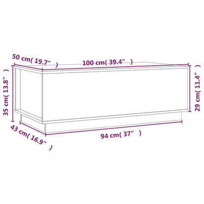 Mesa de centro 100x50x35 cm pinho maciço castanho mel