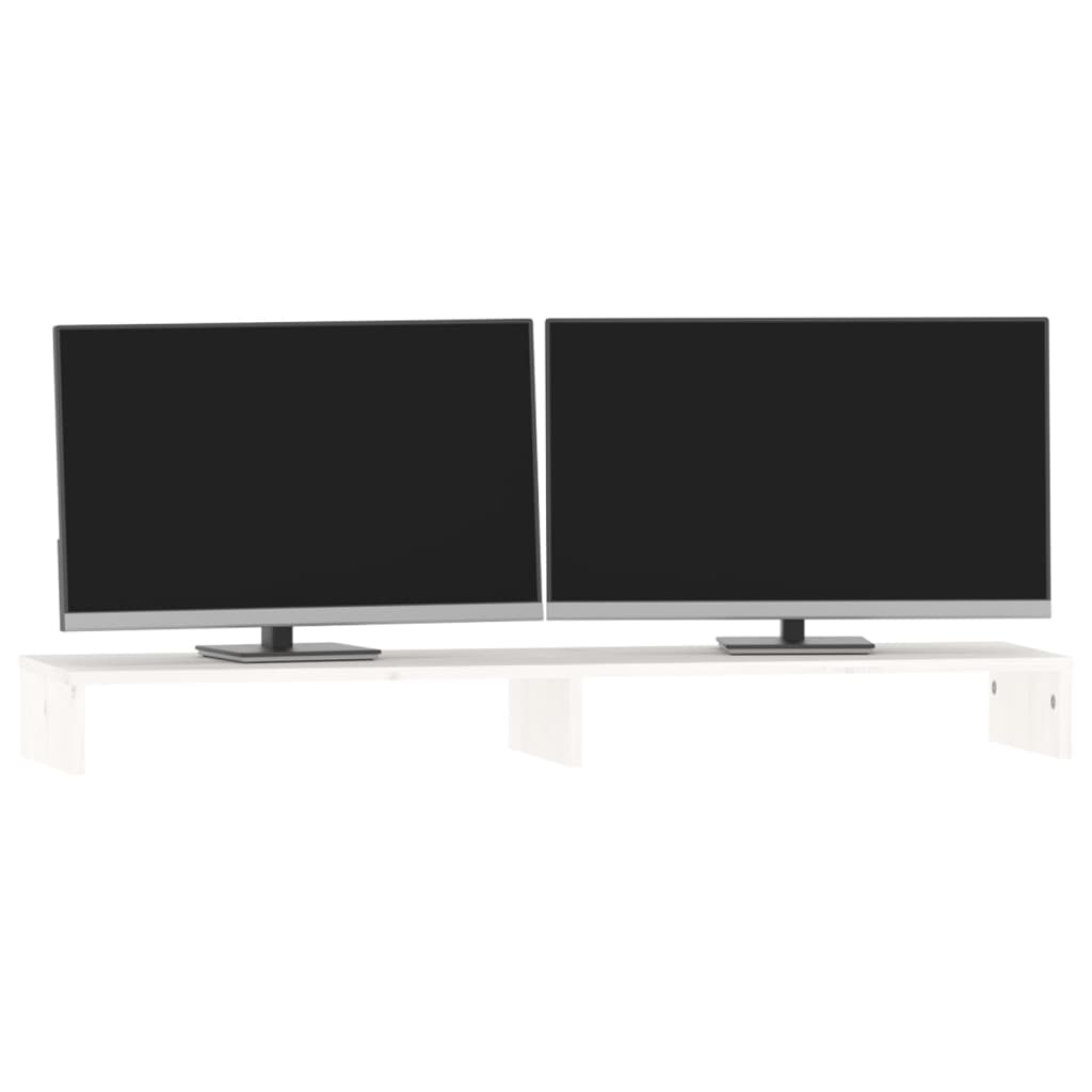 Suporte para monitor 100x27x10 cm pinho maciço branco