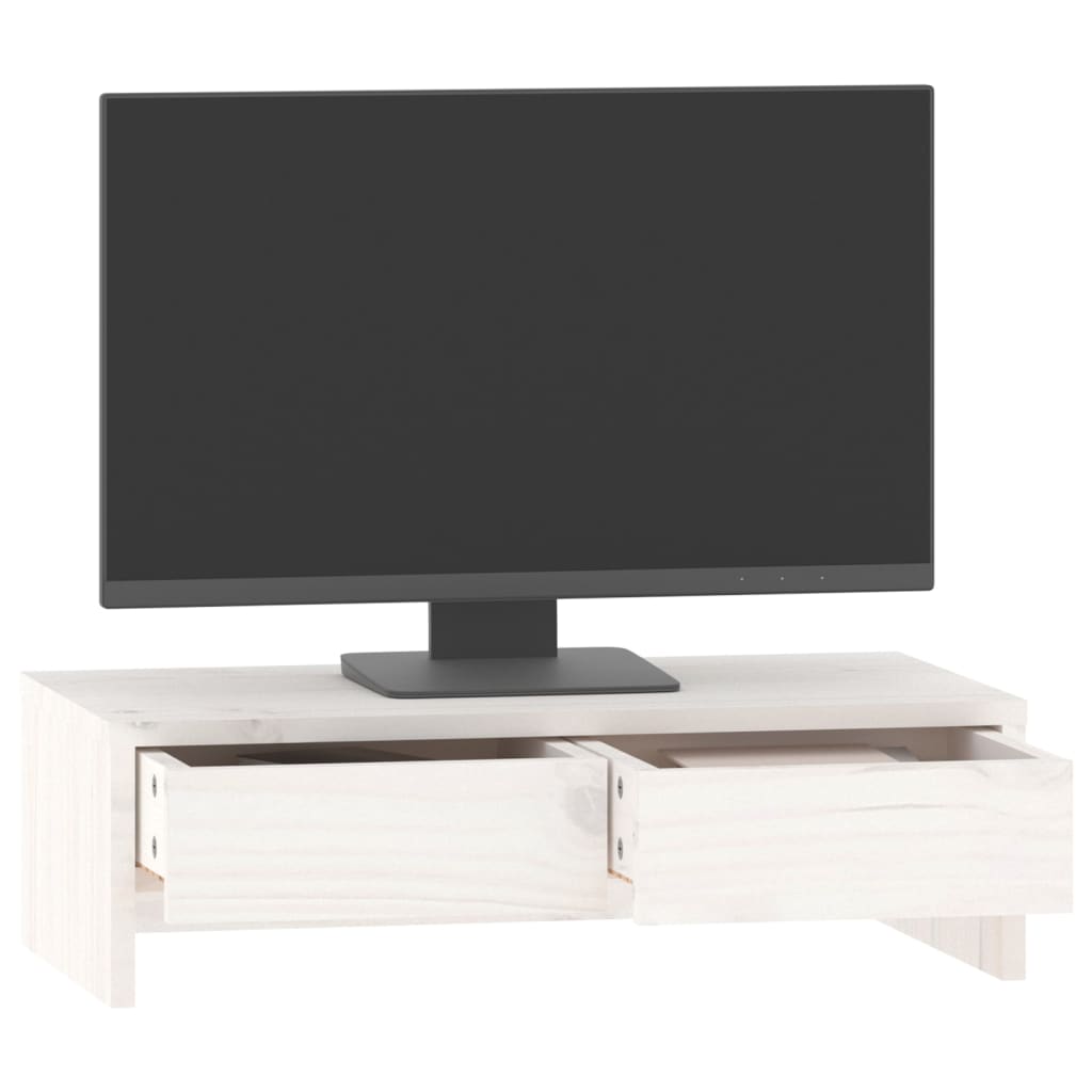 Suporte para monitor 50x27x15 cm pinho maciço branco