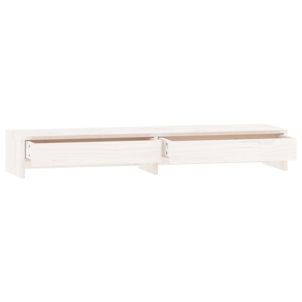 Suporte para monitor 100x27x15 cm pinho maciço branco