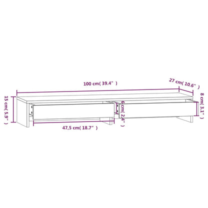 Suporte para monitor 100x27x15 cm pinho maciço castanho mel