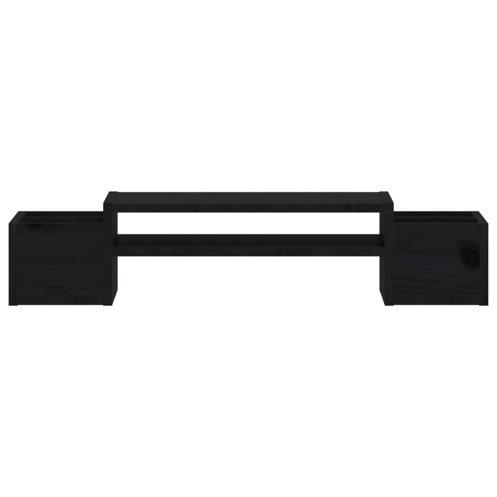 Suporte para monitor 70x27,5x15 cm madeira pinho maciça preto