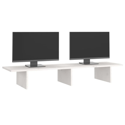 Suporte para monitor 100x27x15 cm pinho maciço branco