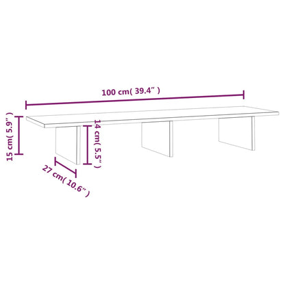 Suporte para monitor 100x27x15 cm pinho maciço branco