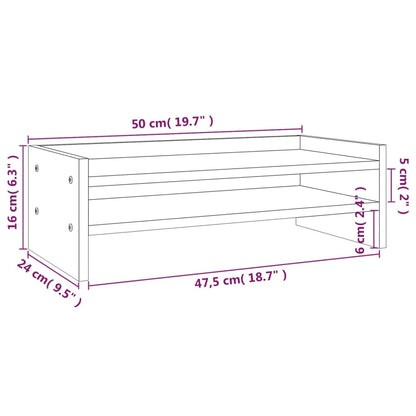 Suporte para monitor 50x24x16 cm pinho maciço castanho mel