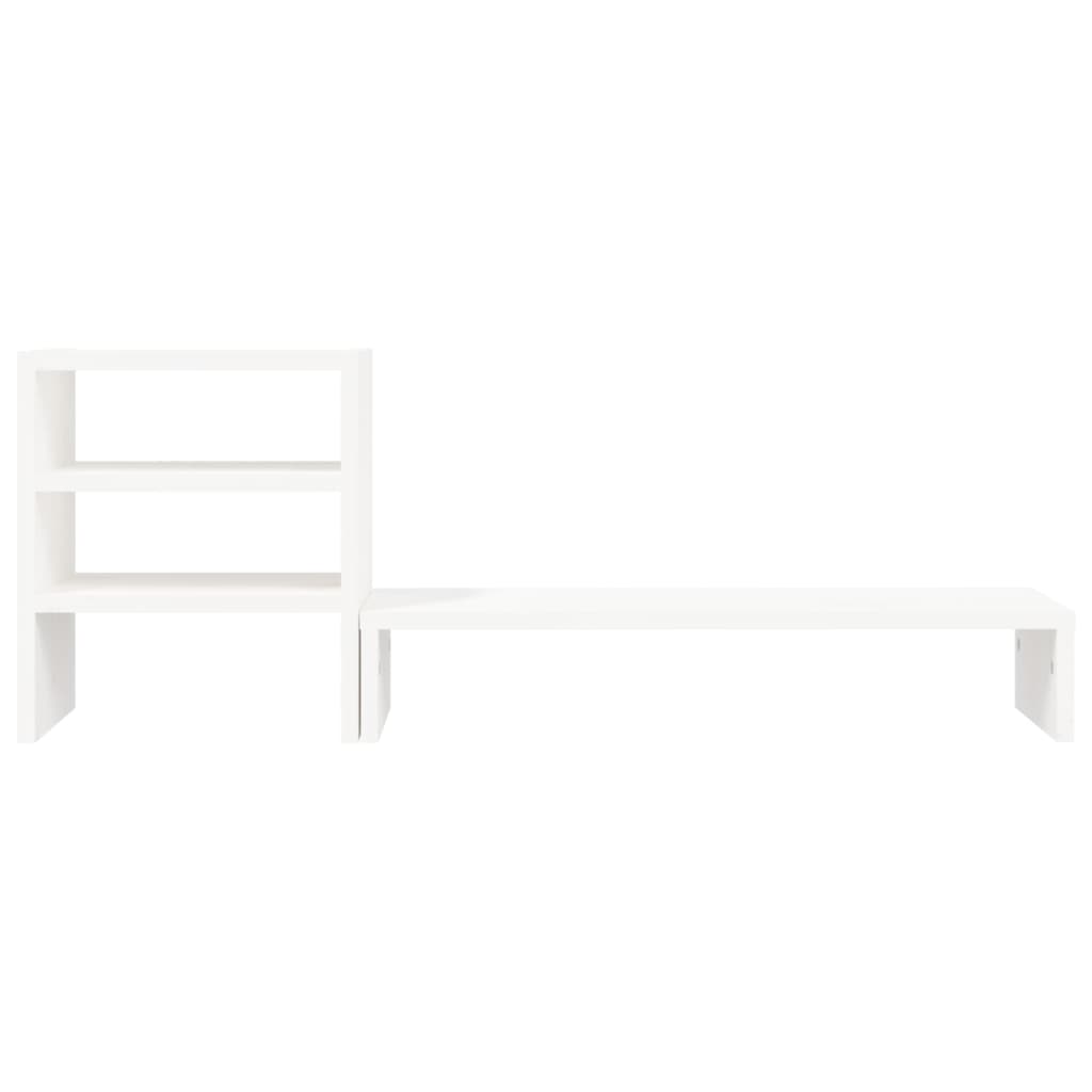 Suporte para monitor 81x20x30 cm madeira de pinho maciço branco