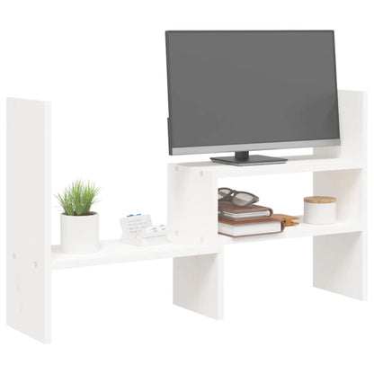 Suporte para monitor (39-72)x17x43 cm pinho maciço branco