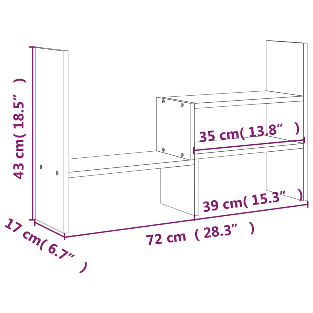 Suporte para monitor (39-72)x17x43 cm pinho maciço preto