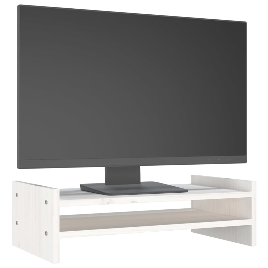 Suporte para monitor 50x27x15 cm pinho maciço branco