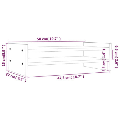 Suporte para monitor 50x27x15 cm pinho maciço branco