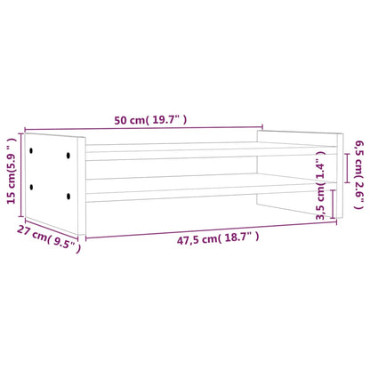 Suporte para monitor 50x27x15 cm madeira de pinho maciça cinza