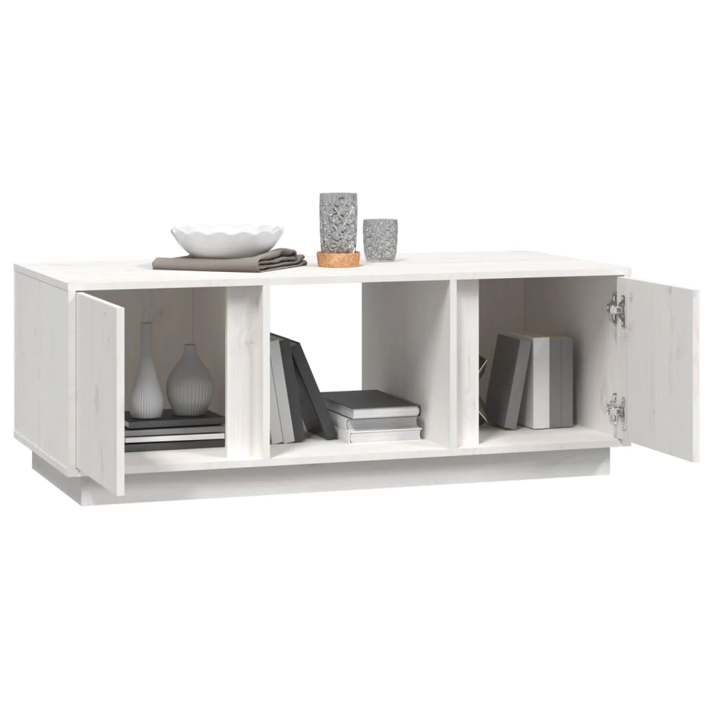 Mesa de centro 110x50x40 cm pinho maciço branco