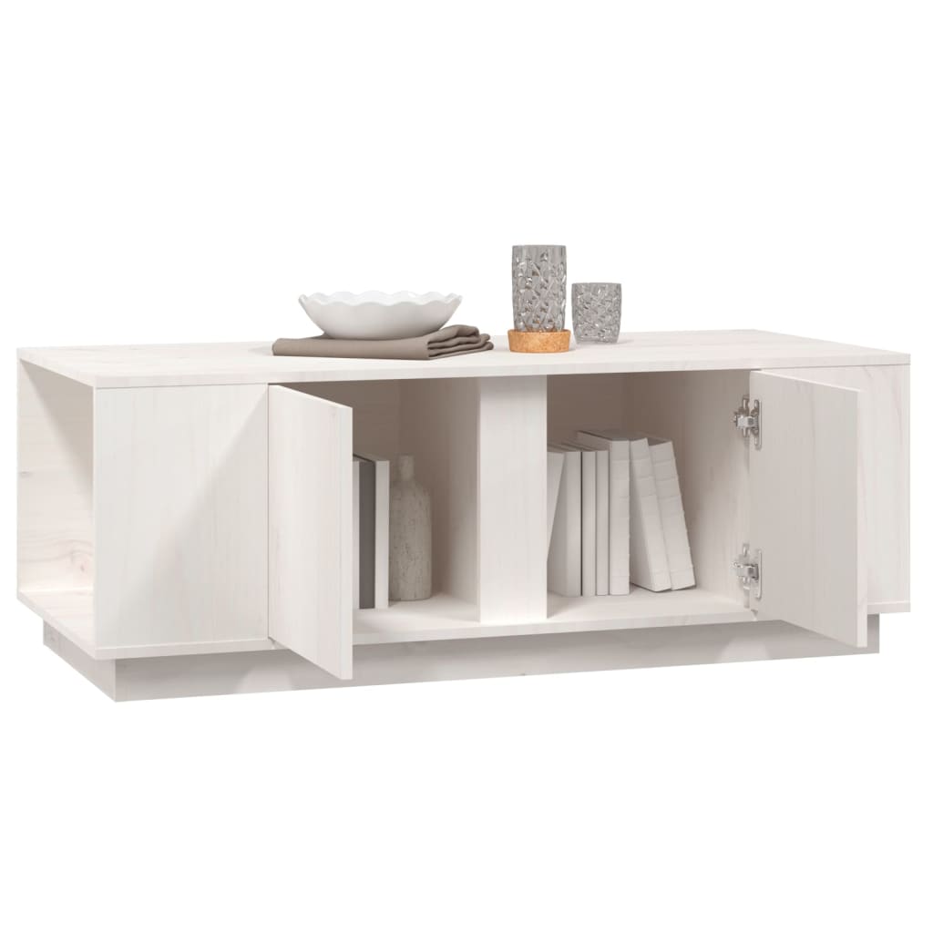 Mesa de centro 110x50x40 cm pinho maciço branco