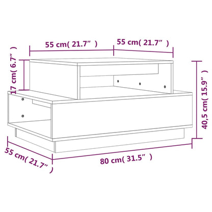 Mesa de centro 80x55x40,5 cm madeira de pinho maciça