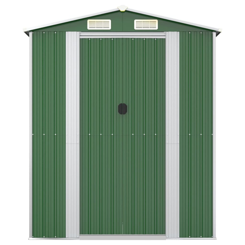 Abrigo de jardim 192x440x223 cm aço galvanizado verde