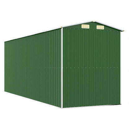 Abrigo de jardim 192x523x223 cm aço galvanizado verde