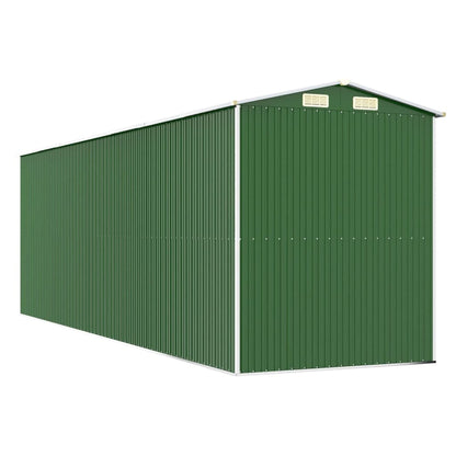 Abrigo de jardim 192x606x223 cm aço galvanizado verde