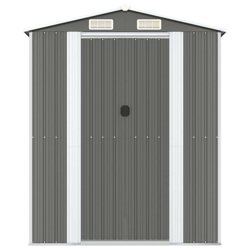 Abrigo de jardim 192x357x223 cm aço galvanizado cinzento-claro