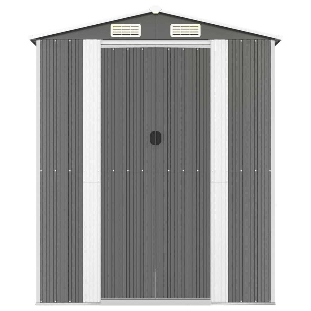 Abrigo de jardim 192x440x223 cm aço galvanizado cinzento-claro