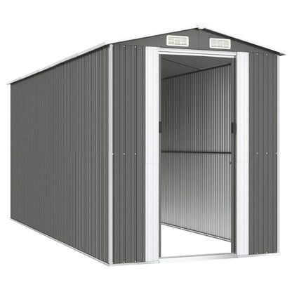 Abrigo de jardim 192x440x223 cm aço galvanizado cinzento-claro