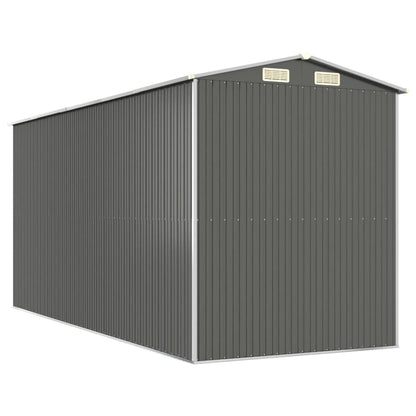 Abrigo de jardim 192x440x223 cm aço galvanizado cinzento-claro