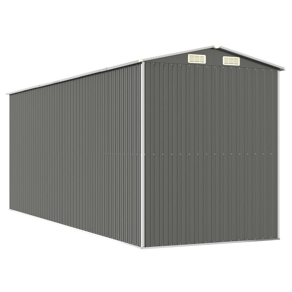 Abrigo de jardim 192x523x223 cm aço galvanizado cinzento-claro