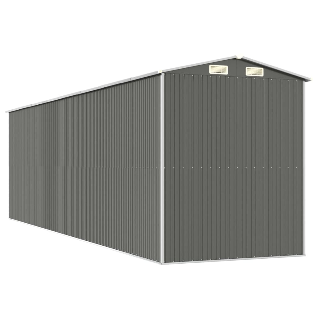 Abrigo de jardim 192x689x223 cm aço galvanizado cinzento-claro