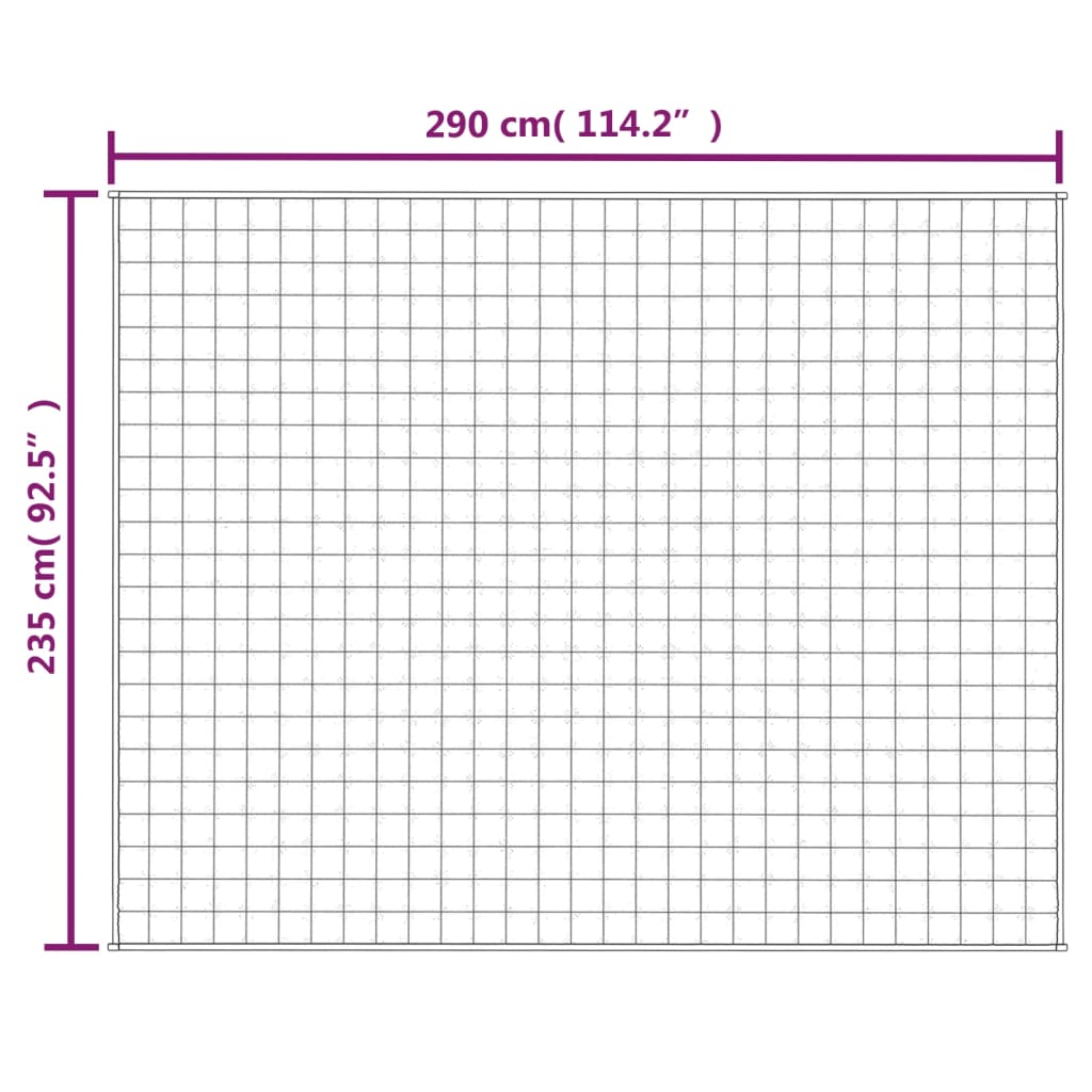 Manta pesada 15 kg 235x290 cm tecido cinzento