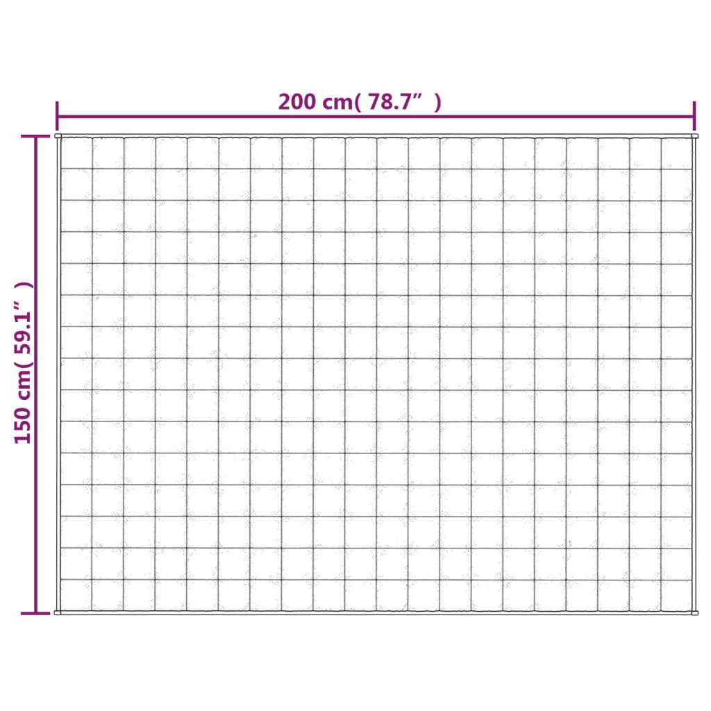 Manta pesada 7 kg 150x200 cm tecido creme-claro