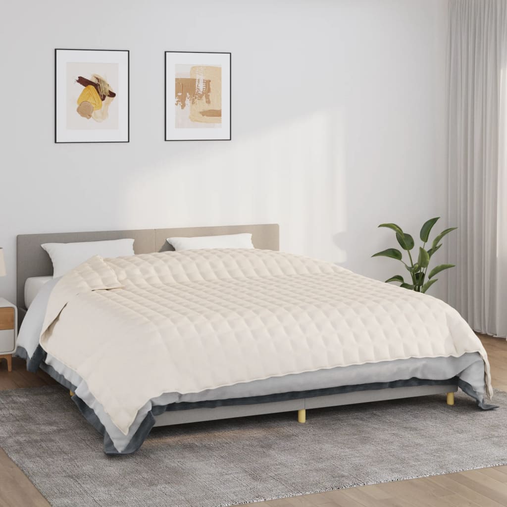 Manta pesada 15 kg 220x260 cm tecido creme-claro