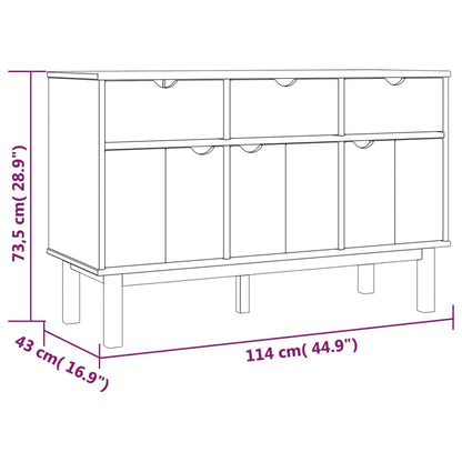 Aparador OTTA 114x43x73,5 cm pinho maciço castanho/branco