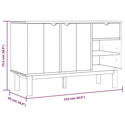 Aparador Sidney de 114 cm em Pinho Maciço - Design Escandinavo