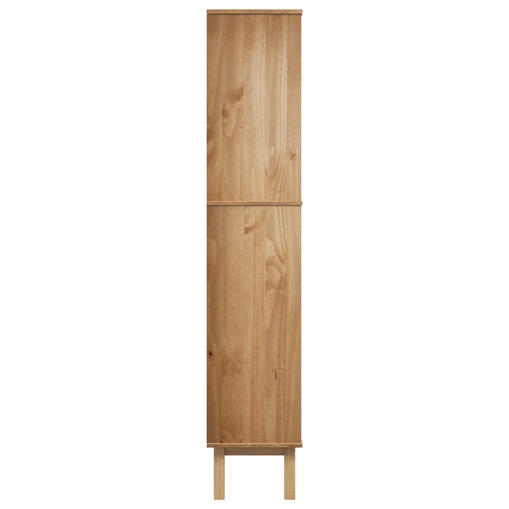 Estante Sidney com 2 Gavetas em Madeira de Pinho com 180cm - Cinzento/Cor Natural - Design Escandinavo