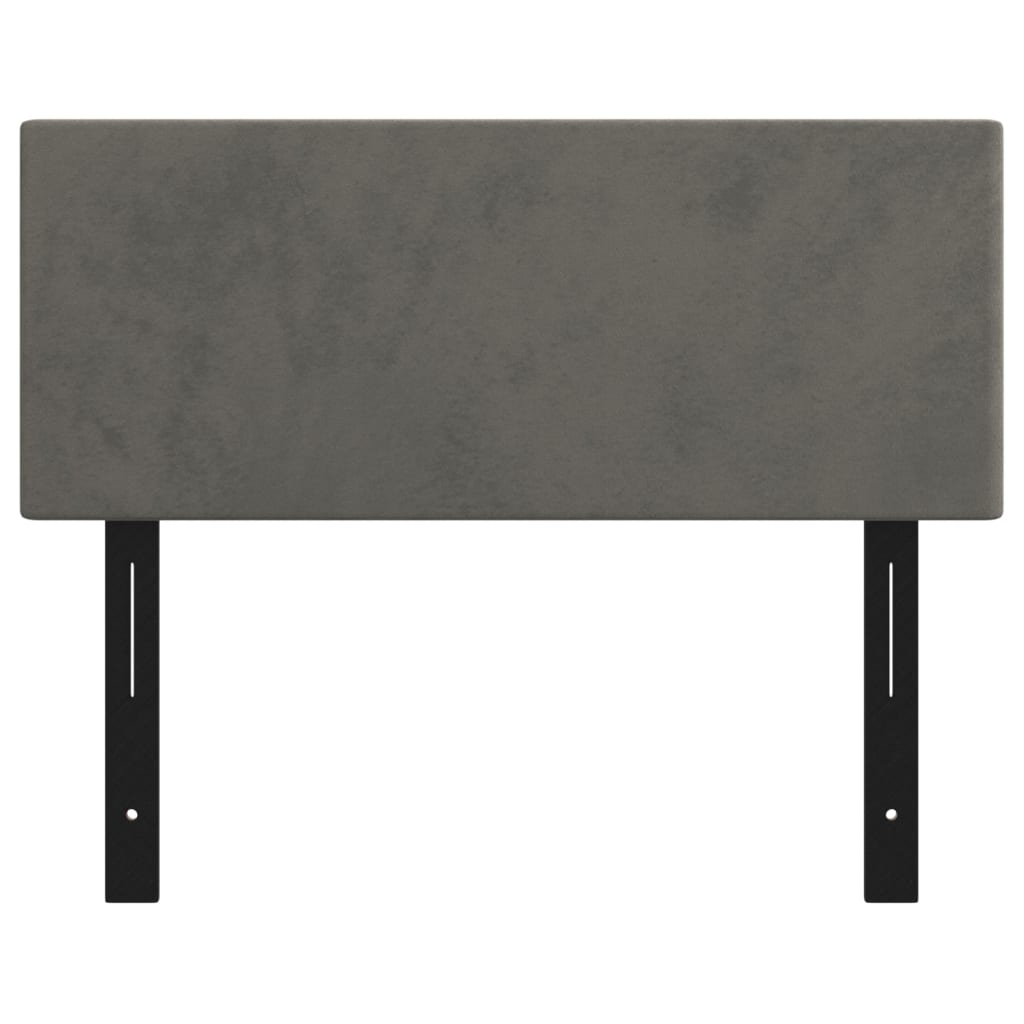 Cabeceira de cama veludo 100x5x78/88 cm cinzento-escuro