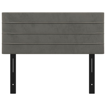 Cabeceira de cama veludo 100x5x78/88 cm cinzento-escuro